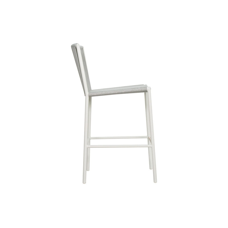 Archipelago Outdoor Bar Stool, Coconut White/Dove Gray, 26"