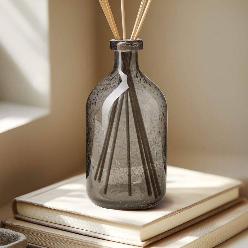 Vase en verre transparent 8 ", 8 inch, Gris
