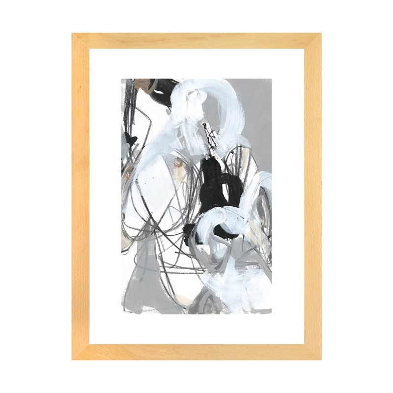 Reproduction d’art, "emmêlé threads III" par June Erica, H 24 po x l 16 po x P 1 po, Papier encadré doré, Blanc