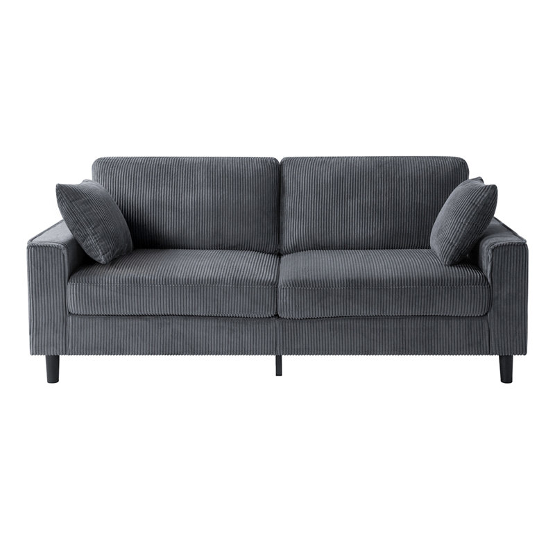 Canapé 81,8 po Corduroy, Gris