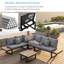 279.5cm Wide L-Shaped Metal Patio Sectional Set