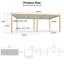 Pergola à persiennes en aluminium à grain de bois 11 po x 21 pi avec toit ajustable et patio rétractable à toit rigide pour la terrasse-137969299