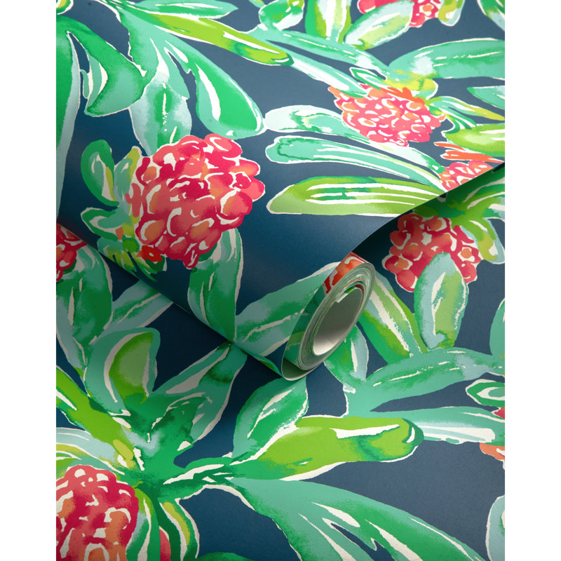 Lilly Pulitzer Island Exotic Wallpaper, Navy/Green