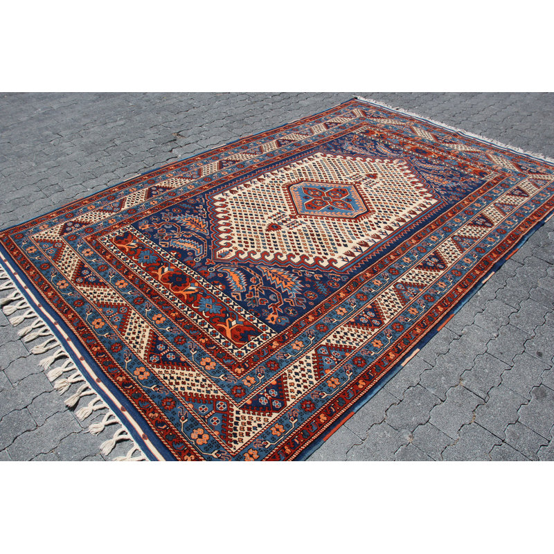 Charming Authentic Vintage Turkish Rug with Traditional Patterns in Warm Colours