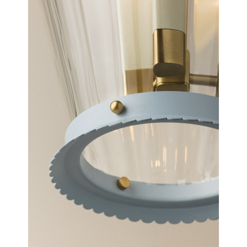 Lucretia Lantern, Aged Brass/Soft Arctic Blue