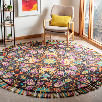 Tapis floral en laine touffeté à la main Vahakn