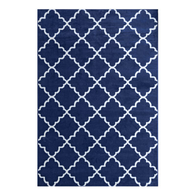 Tapis bleu marine / bleu clair Ikat