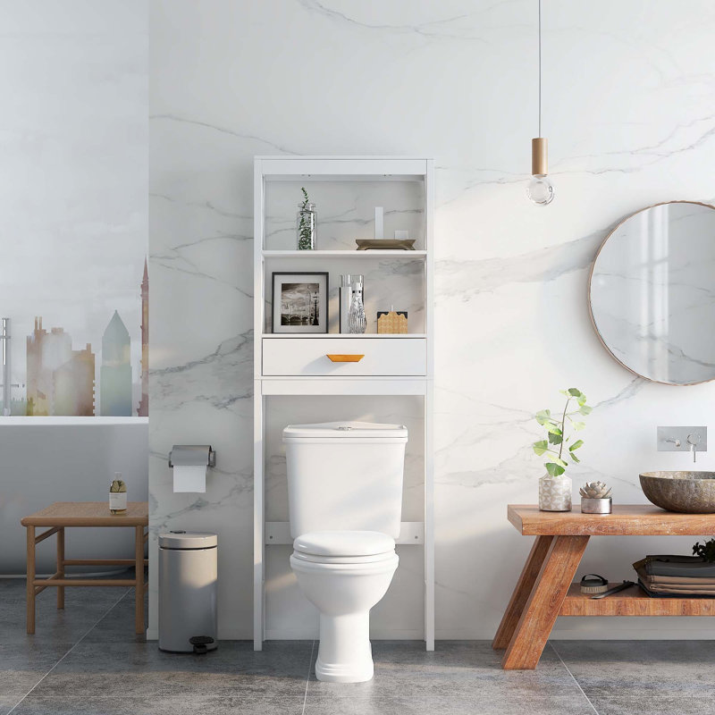 Armoire de rangement au-dessus de la toilette - blanc