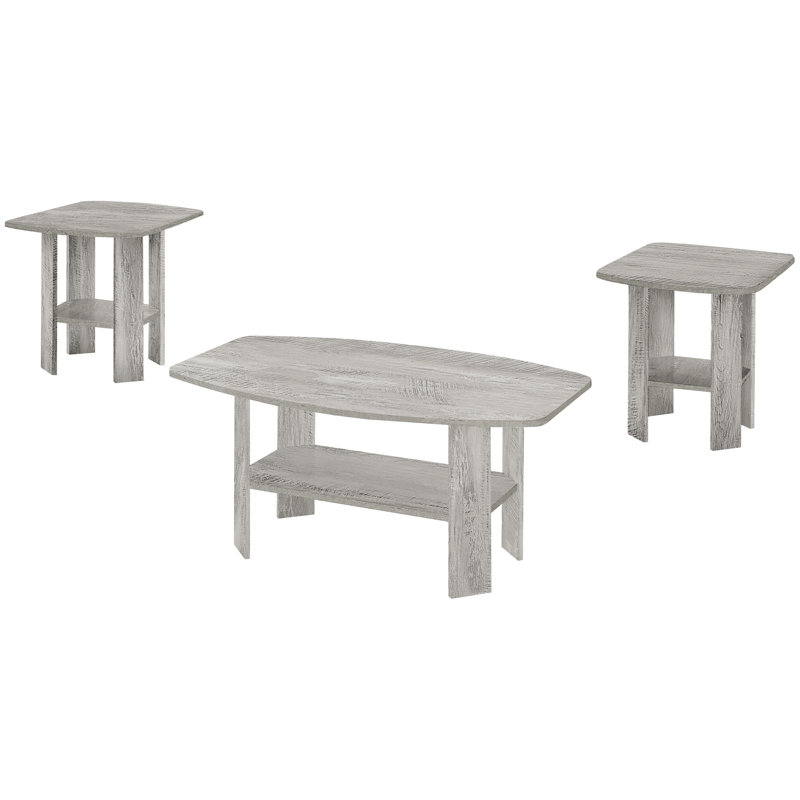 Table en stratifié gris avec amplement d'espace de rangement: tables basses, tables de bout et tables d'appoint