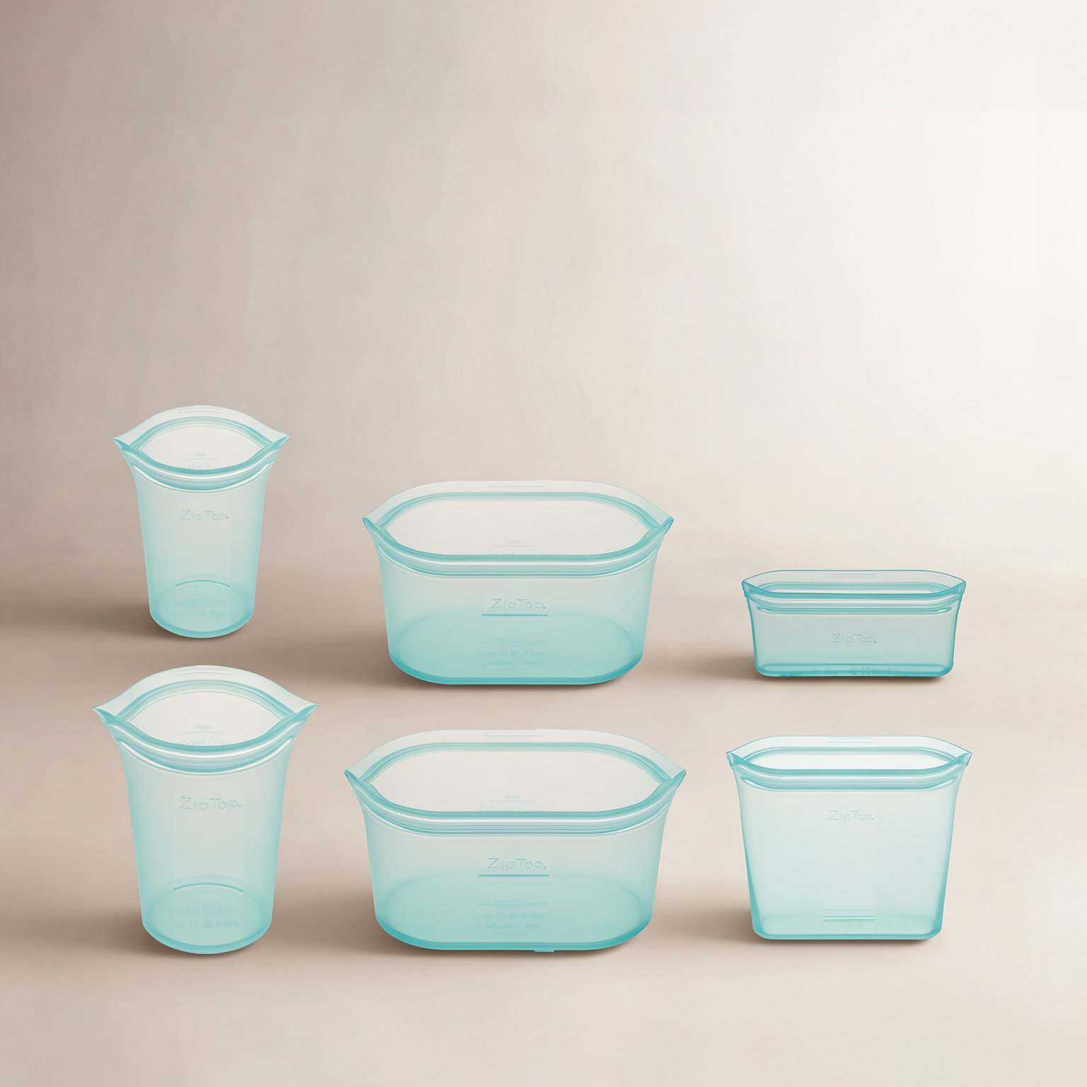 Zip Top Full Food Storage Container Set, Teal