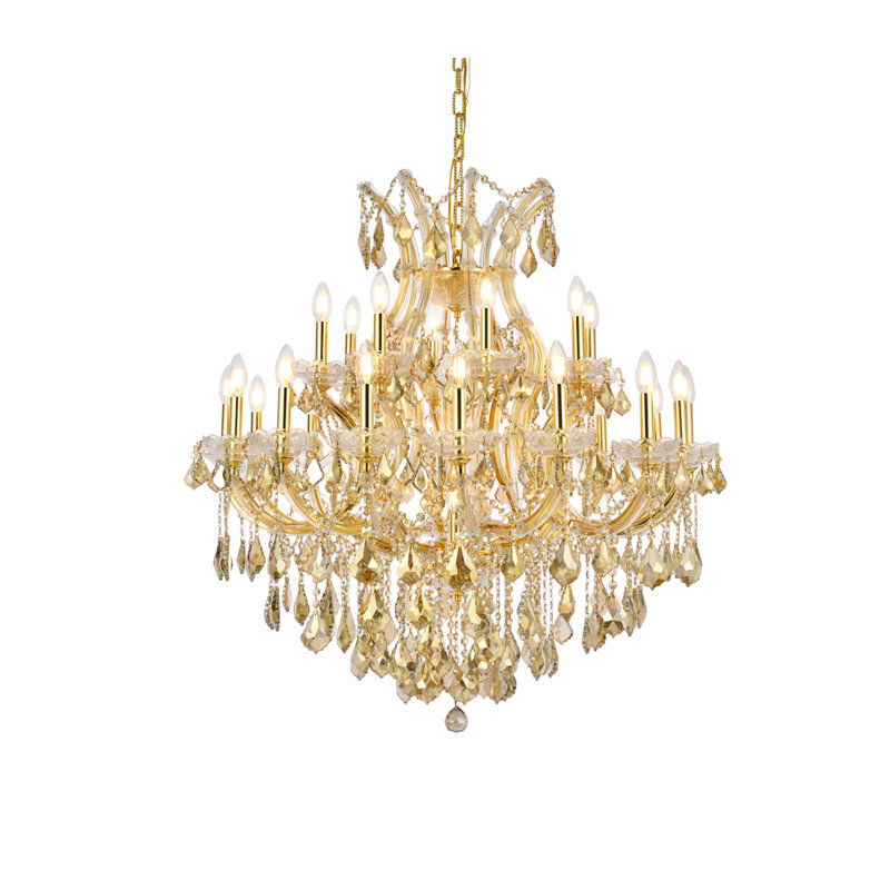 Stockard 24 - Light Chandelier, Royal Cut, Golden Teak (Smoky), Gold