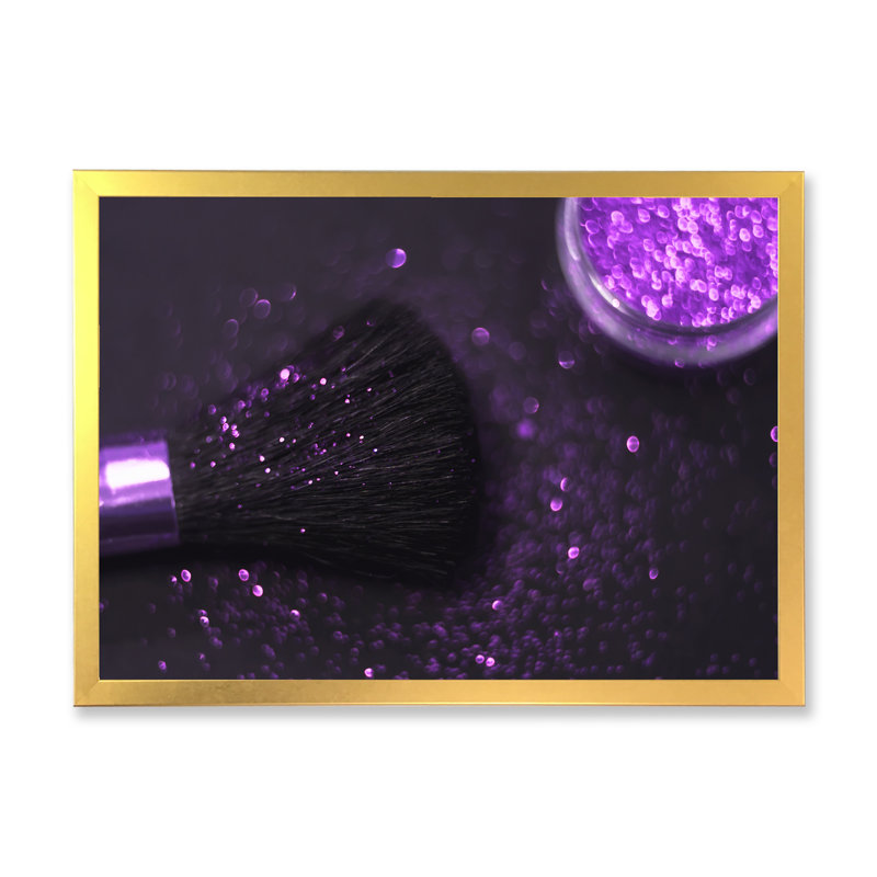 «Purple Glitter Sparkle», reproduction d'art sur toile Glam, H 12 po x l 20 po x P 1 po, Cadre doré