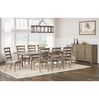 Clintwood 8 Person Extendable Solid Wood Dining Set