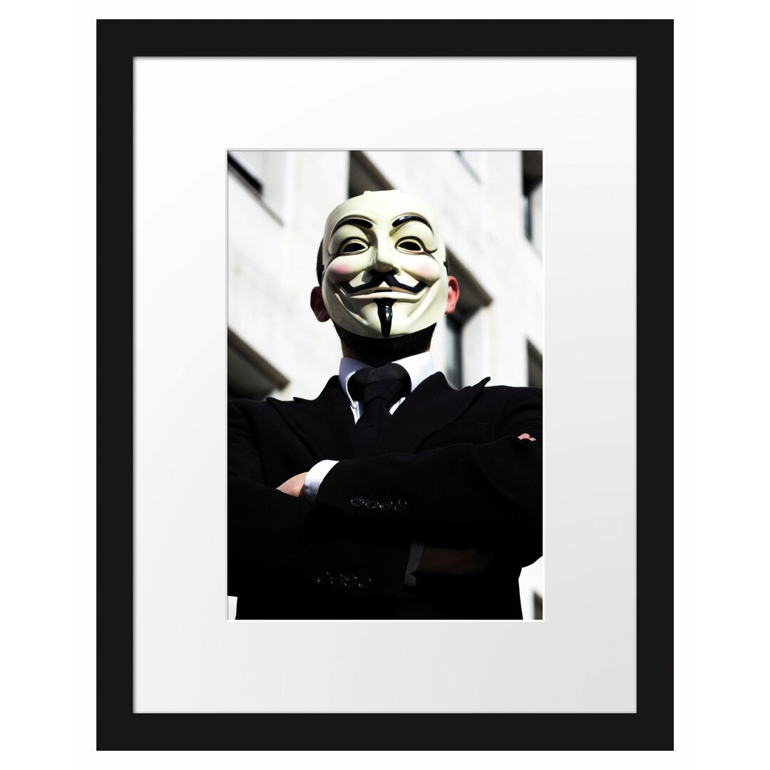 Gerahmtes Poster Anonymus Maske