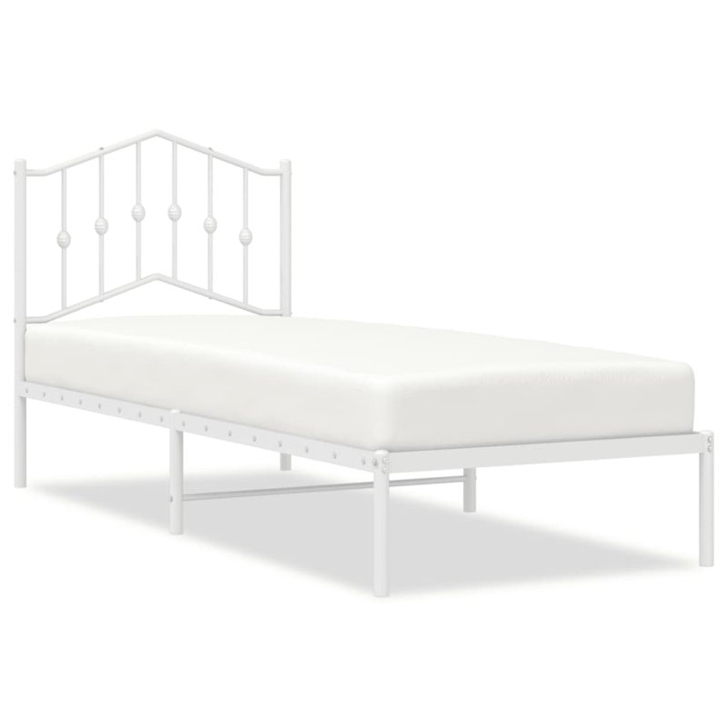 Affton Metal Bed, White, Small Single (2'6)