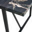  Ensemble de 5 tables de salle à manger en MDF de marbre noir avec chaises en polyuréthane à dossier rayé, pour la cuisine ou la salle à manger, gris
