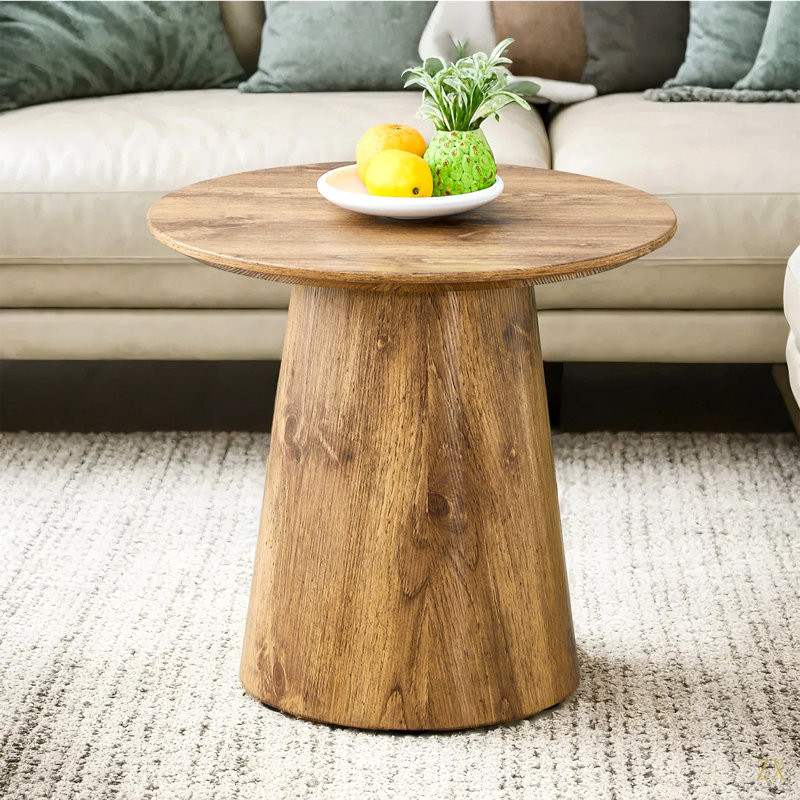 Table basse ronde en bois aggloméré