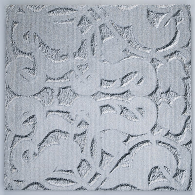 SAMPLE - Floral Ceramic Tile for Wall in Grey