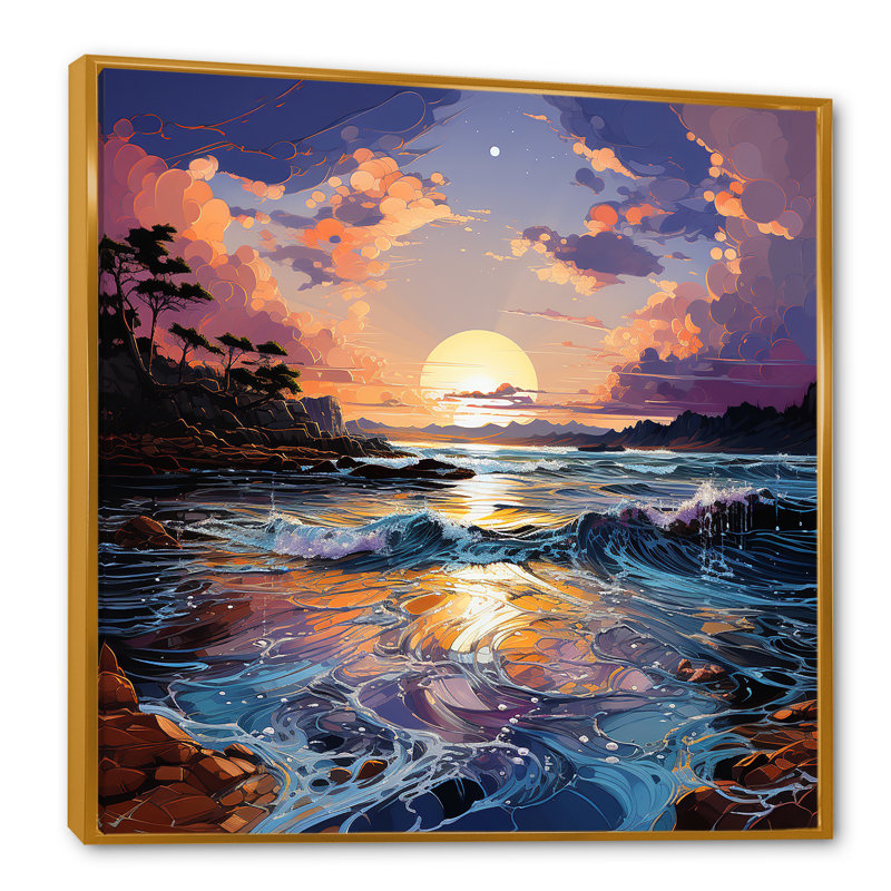 «Storms Charm», impression liquide, H 36 po x l 36 po x P 1,5 po, Cadre flottant doré