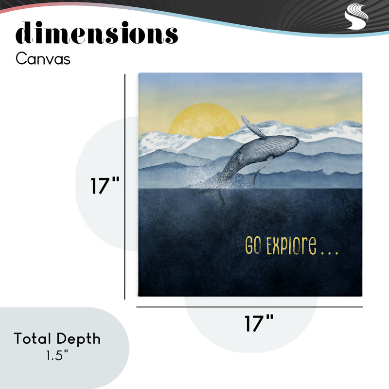 Toile «Go Explore Whale Breach», conception par Brett Blumenthal