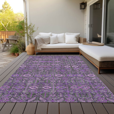 Tapis intérieur / extérieur Jurnee avec envers antidérapant