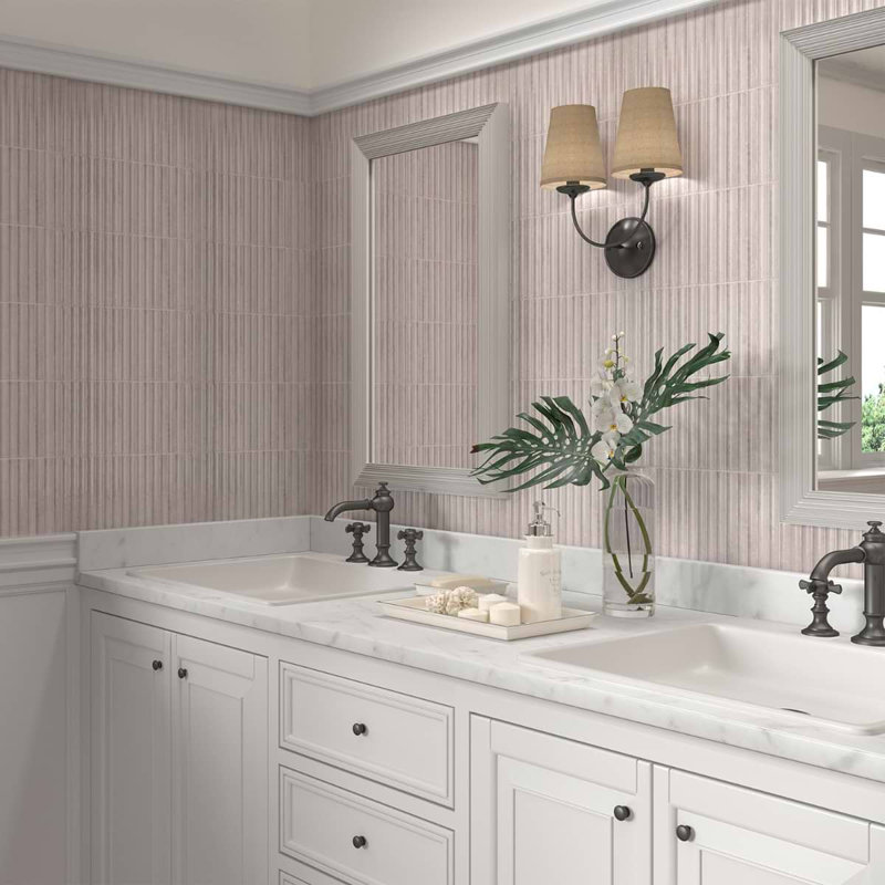 Curve Fluted 6X12 3D Glossy Ceramic Tile, Gray