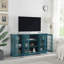 Meuble télé 63 po, buffet, armoire de rangement, bleu sarcelle