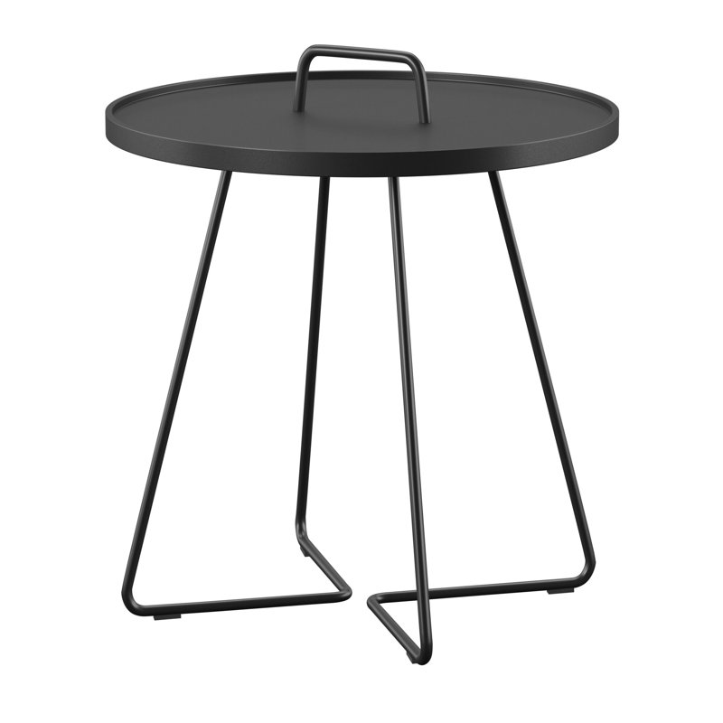 On-the-Move Outdoor Round Side Table, Black, 20.5"