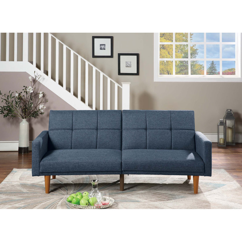 Kaimerry Upholstered 80'' Sleeper Sofa, Navy Polyester Blend