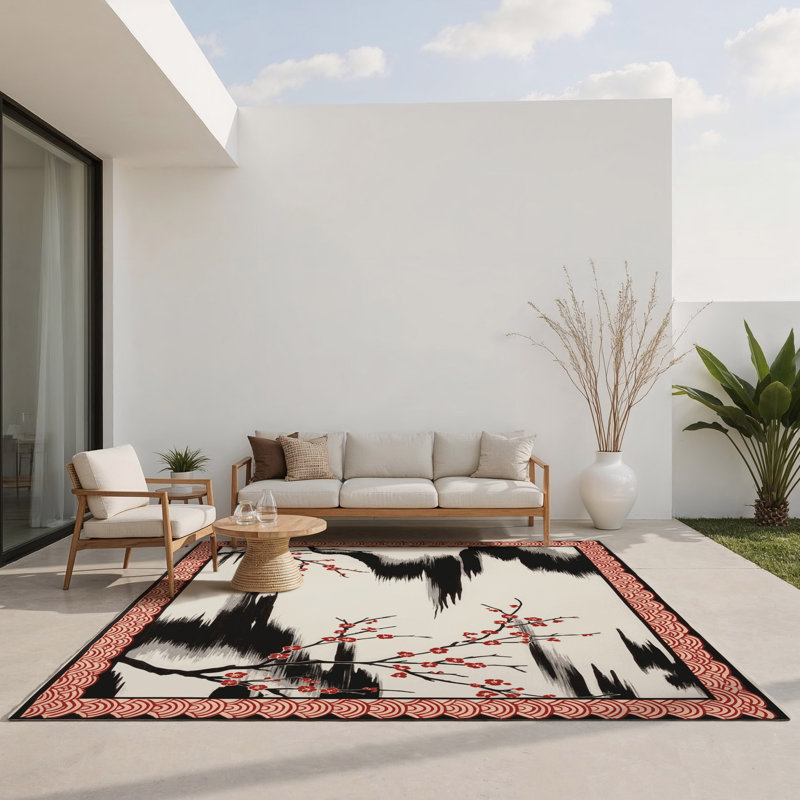 Rippled Elegance Indoor And Outdoor Area Rug, Rectangle 1'6" x 2'6"