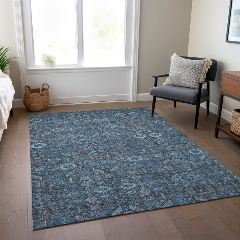 Tapis intérieur / extérieur Baney avec envers antidérapant, Rectangle 5 pi x 7 pi 6 po
