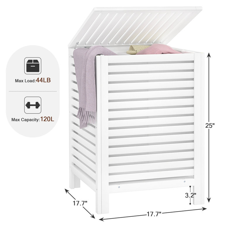 Panier à linge en bambou, Blanc