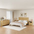 Fluted 3-Piece Bedroom Set, 55" 6 Drawer Dresser & Nightstand Set of 2