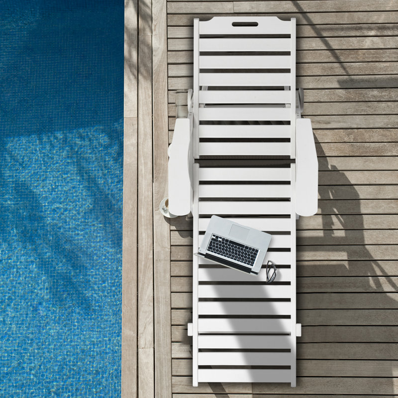 Chaise longue inclinable de 78,8 po Steveson, Blanc