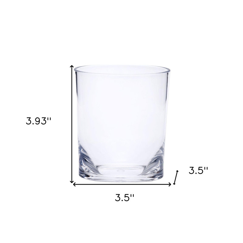 Ensemble de quatre verres à whisky sans pied en acrylique transparent