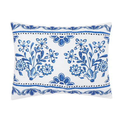 Delft Garden 2 Indoor/Outdoor Throw Pillow