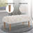 White Faux Fur Ottoman Bench Upholstered Furry Entryway Bedroom Bench With Natural Wood Legs,modern Contemporary Long Bench Ottoman Hair Foot Rest Stool For Entryway, Living Room, Bedroom