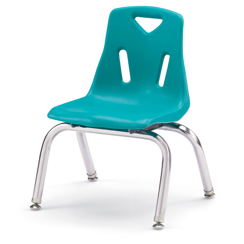 Chaise empilable Berries®, Plaqué chrome, Bleu sarcelle, 10 po