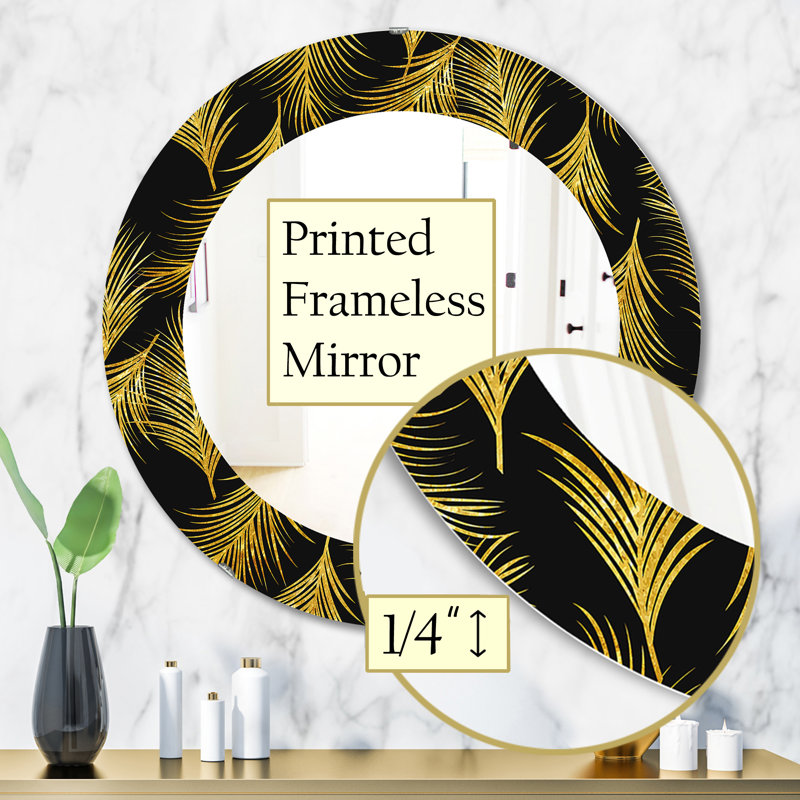 Miroir décoratif Feathers, H 31,5 po x l po
