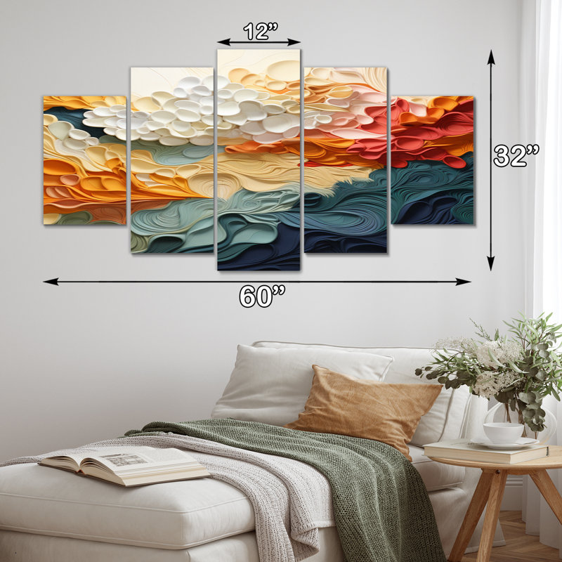 Biomorphism Forms VI - 5 Piece Wrapped Canvas Print