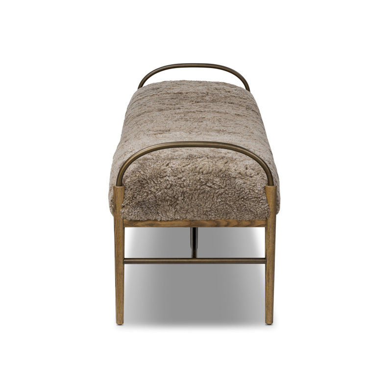 Demi Accent Bench, Taupe Shearling
