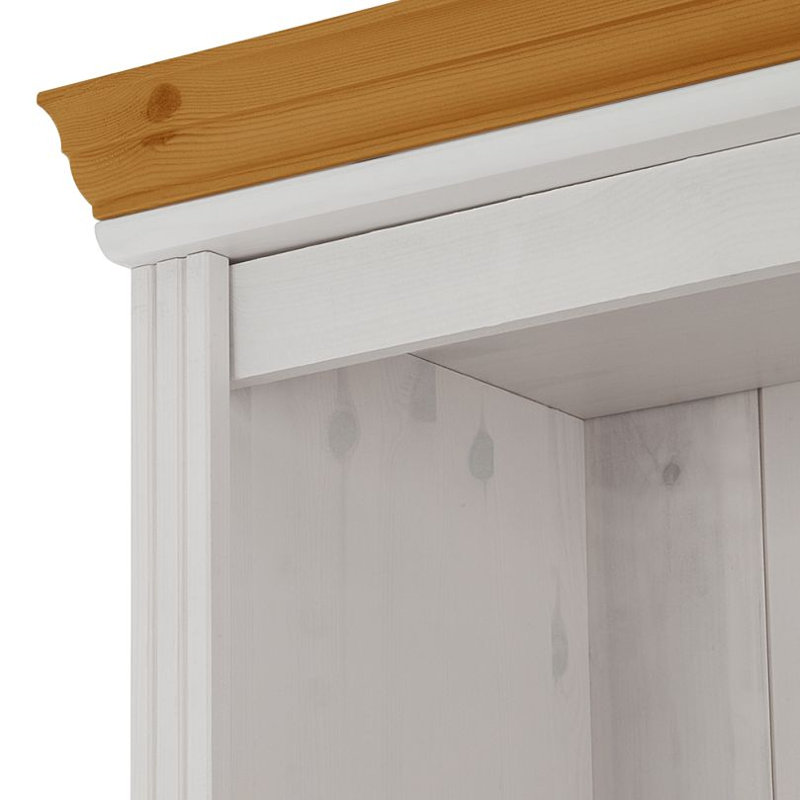 Deirra 223cm H x 222cm W Library Bookcase, White/Natural