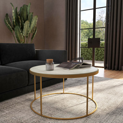 Koehler Faux Marble Top Coffee Table