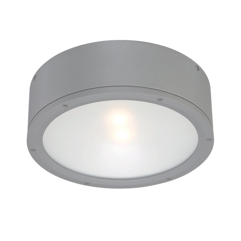 Tube Glass Flush Mount, Graphite