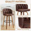 Ensemble de 2 tabourets de bar pivotants rembourrés à hauteur de bar, chaises de bar de cuisine modernes avec dossier large, pieds en bois et têtes de clou-604296112-604296143