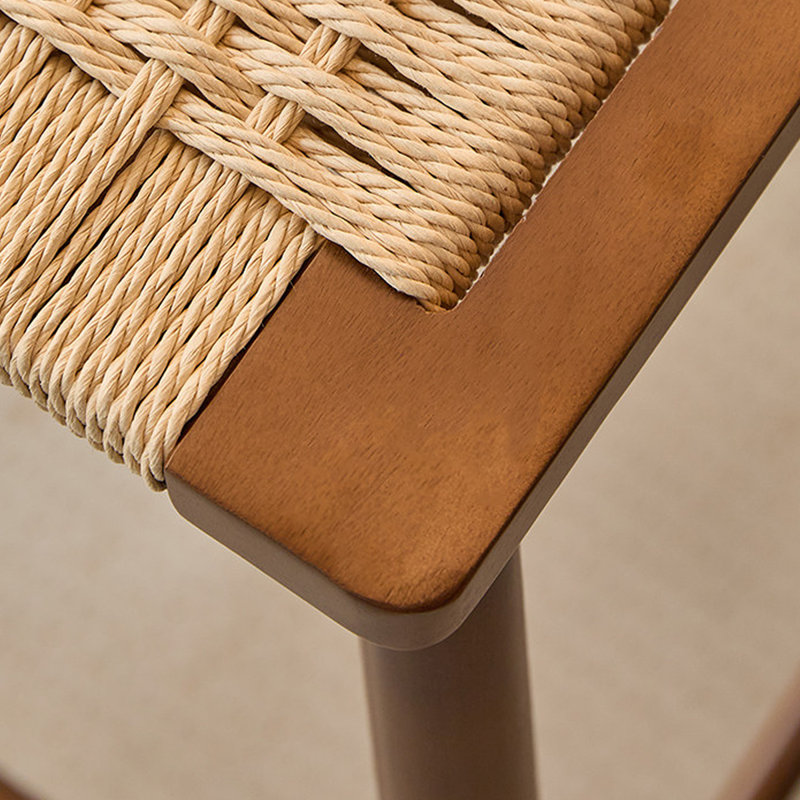 Chaise basse en noyer (paquet de 8), Beige/Walnut, 8, 29.53