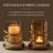Glass Tealight Candle Lantern with Gold Swirl Metal Frame for Elegant Christmas Decor and Tabletop Display-211145093