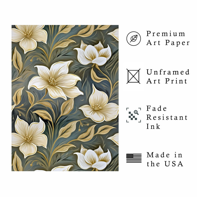 «Floral Flowers IV», reproduction d'art moderne sans cadre, H 36 po x l 24 po