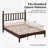 Solid Wood Retro Platform Bed with Gourd Spindle Headboard and Slat Support, No Box Spring Required, Multiple Sizes and Finishes-1325946434-1325946432
