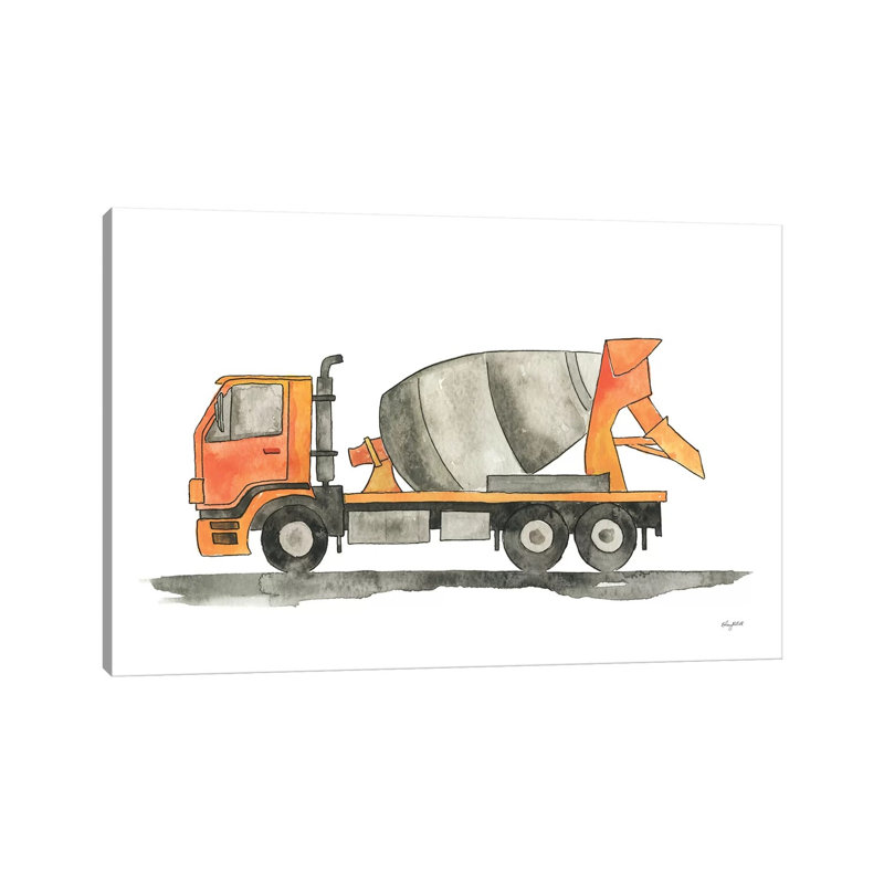 Cement Truck by Kelsey McNatt - Painting on Canvas, Wrapped Canvas, 45.72cm H x 66.04cm W x 1.91cm D